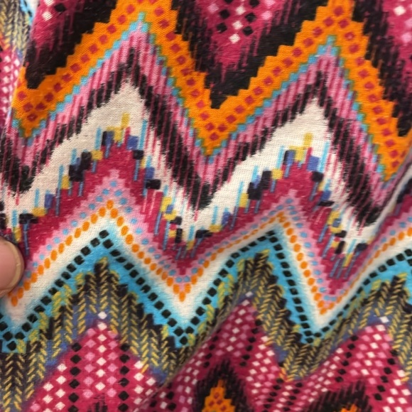 No Boundaries lg 11 - 13 camisole racer back pink chevron 100% poly lace beads - Picture 4 of 7